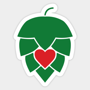 Beer Hops With Heart Sticker